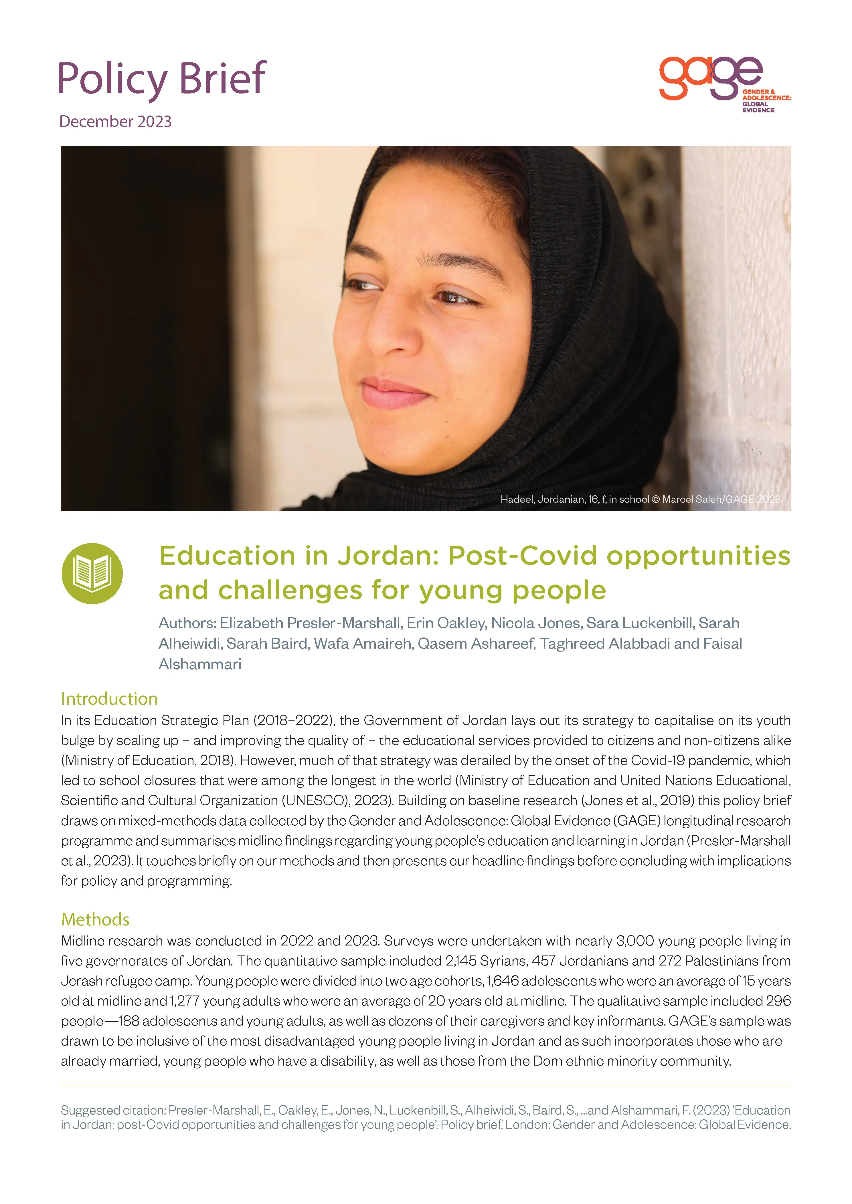 December Education in Jordan py brief_new methodology_Dec 18 1
