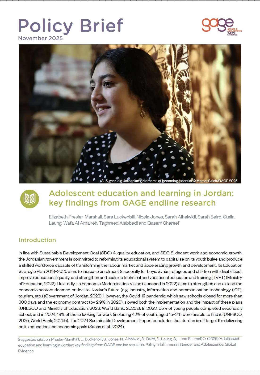 Education  brief front cover