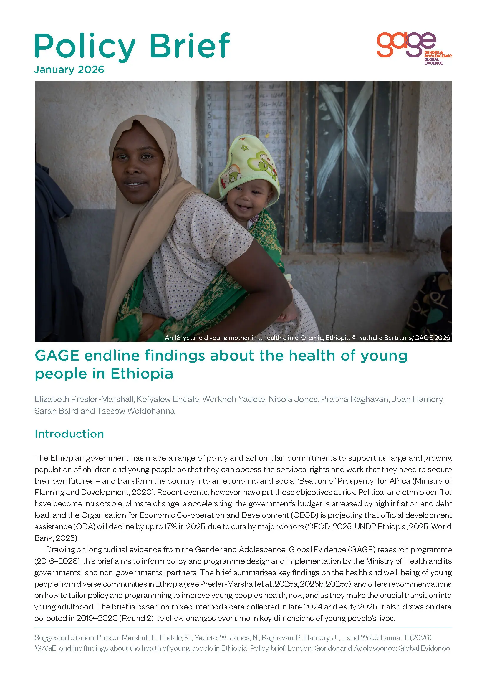 Ethiopia health brief web _frotn cover