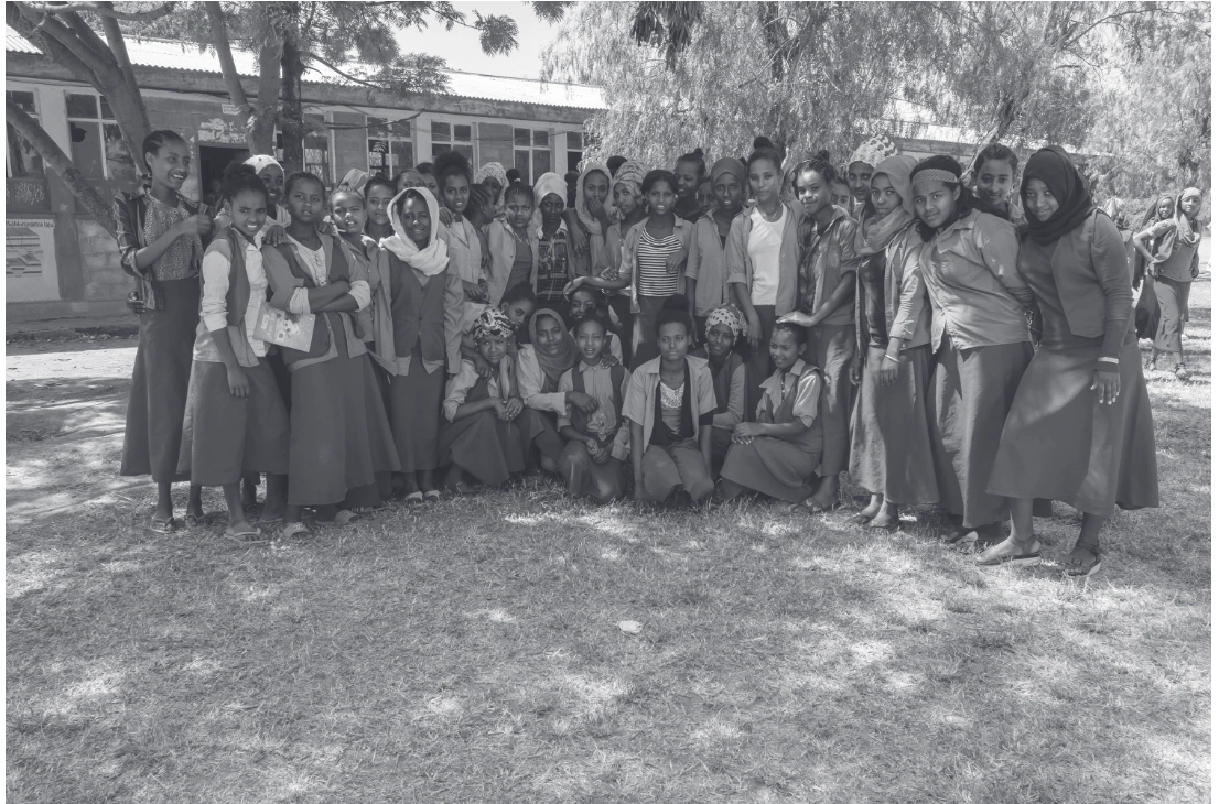 A group of adolescent girls participating in the Girls Club in Ziway, Ethiopia